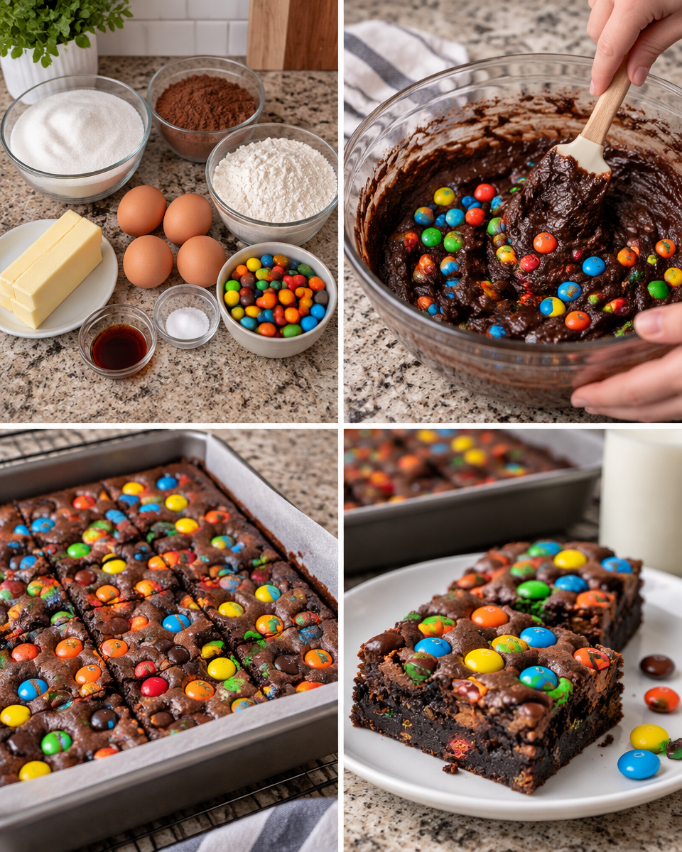 M&M Brownies! 🤎 Soft, fudgy brownies loaded with colorful candies!

💕 Comment BROWNIES below to have this recipe sent to you!