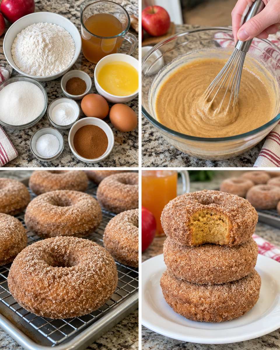 Apple Cider Donuts! 🍎 These baked cake donuts are coated in butter and cinnamon sugar. Perfect for fall mornings!

💕 Comment DONUT below to have this recipe sent to you.