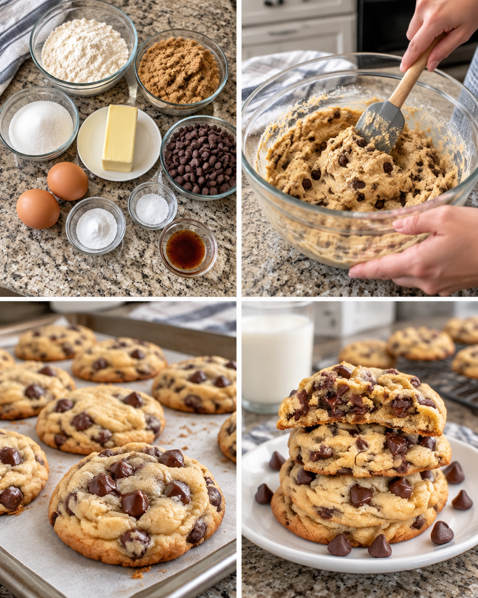 Thick Chocolate Chip Cookies! 🍪❤️ Crispy edges and thick, gooey centers loaded with chocolate chips.

💕 Comment COOKIE below to have this recipe sent to you!