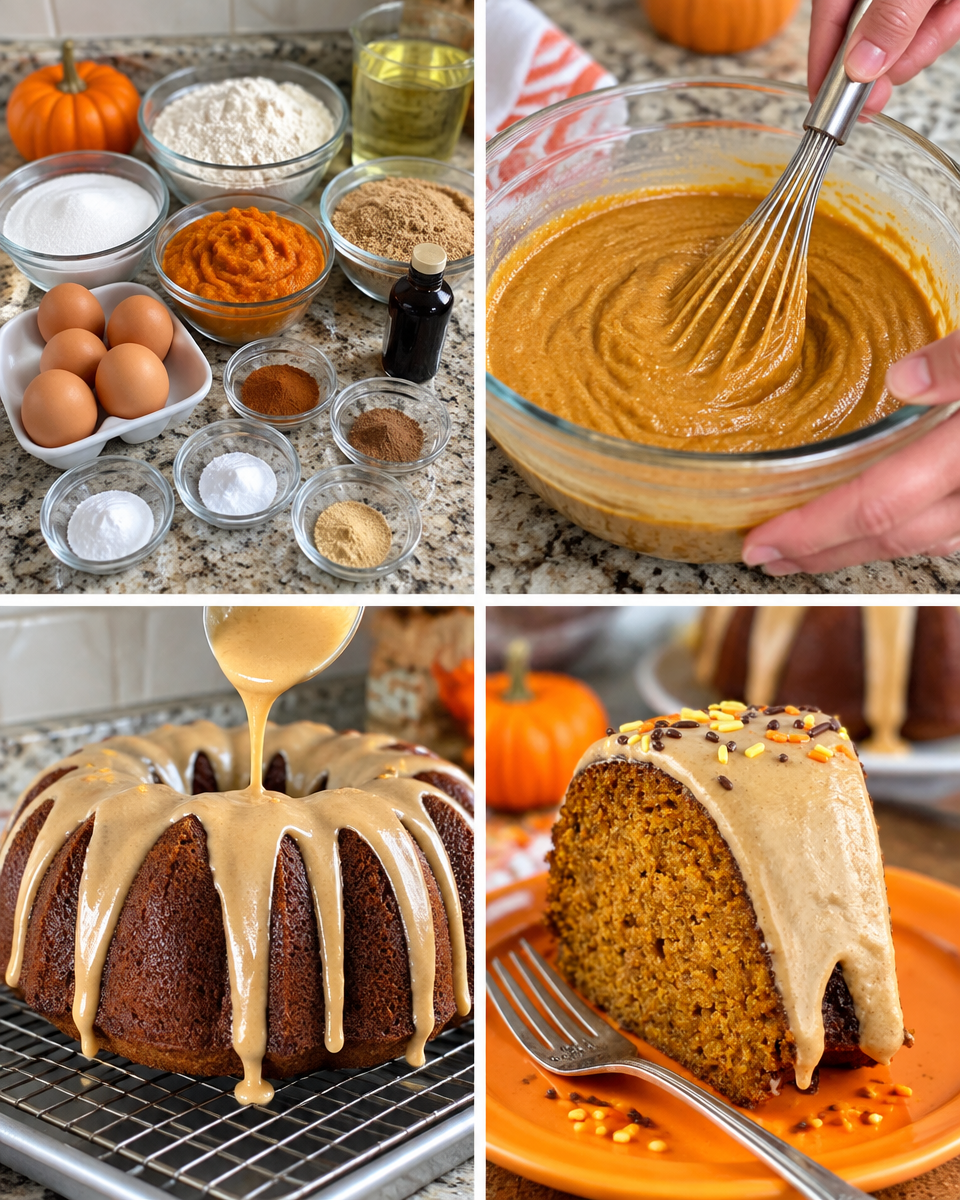 Pumpkin Bundt Cake! 🧡 Made with real pumpkin puree & filled with warm spices, then topped with a maple glaze! Trust me, your house will smell amazing as it bakes!

💕 Comment PUMPKIN below to have th...