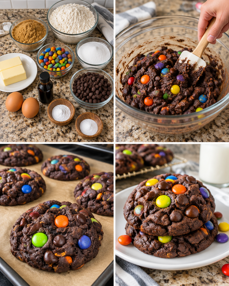 Chocolate Halloween Cookies! 🎃 Soft, delicious, and full of chocolate chips and colorful candies.

💕 Comment COOKIES below to have this recipe sent to you.