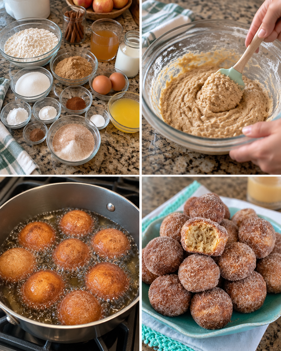 Apple Cider Donut Holes! 🍎 Soft & fluffy inside with a crunchy cinnamon sugar coating outside!

💕 Comment DONUT below to have this recipe sent to you!