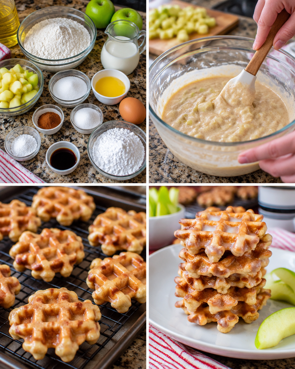 Apple Fritter Donuts! 🍎 Chunks of apples and a sweet glaze make these so good.

Comment APPLE below to have this recipe sent to you.