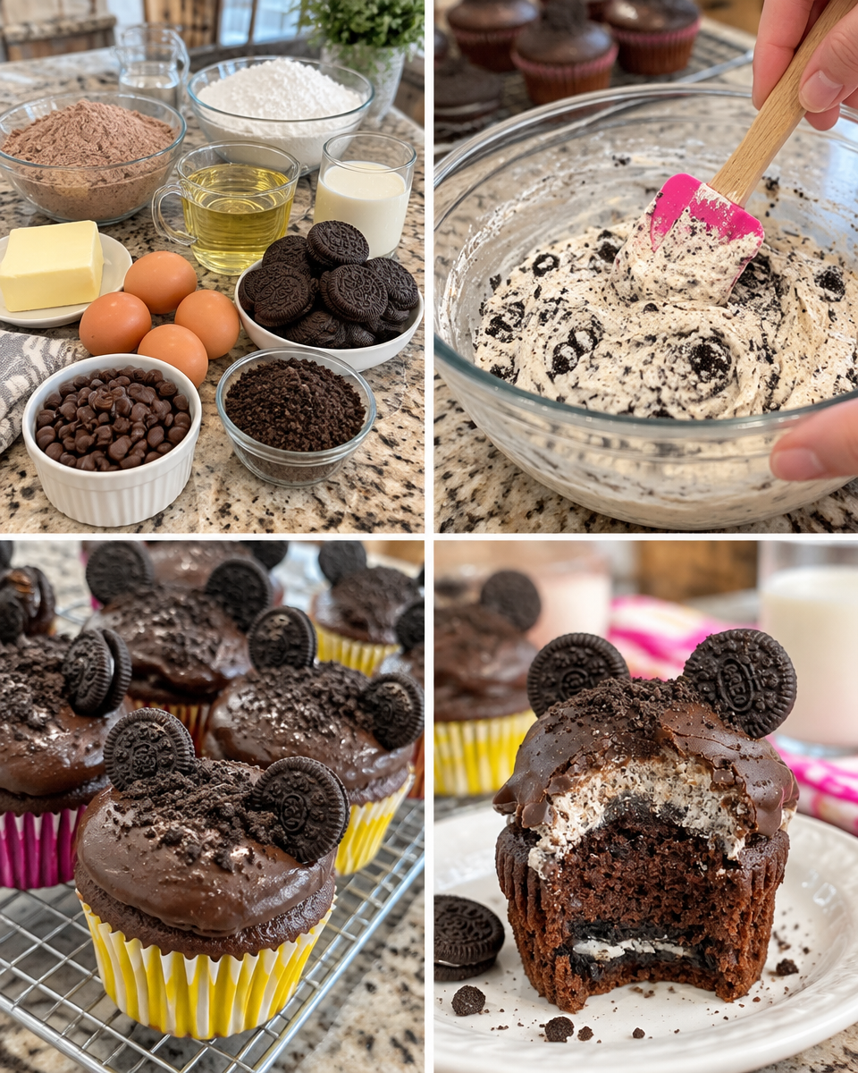 Cookies & Cream Cupcakes! 🤎 Each one has a hidden Oreo in the bottom & a sweet cookie frosting dipped in chocolate.

💕 Comment CUPCAKE below to have this recipe sent to you.