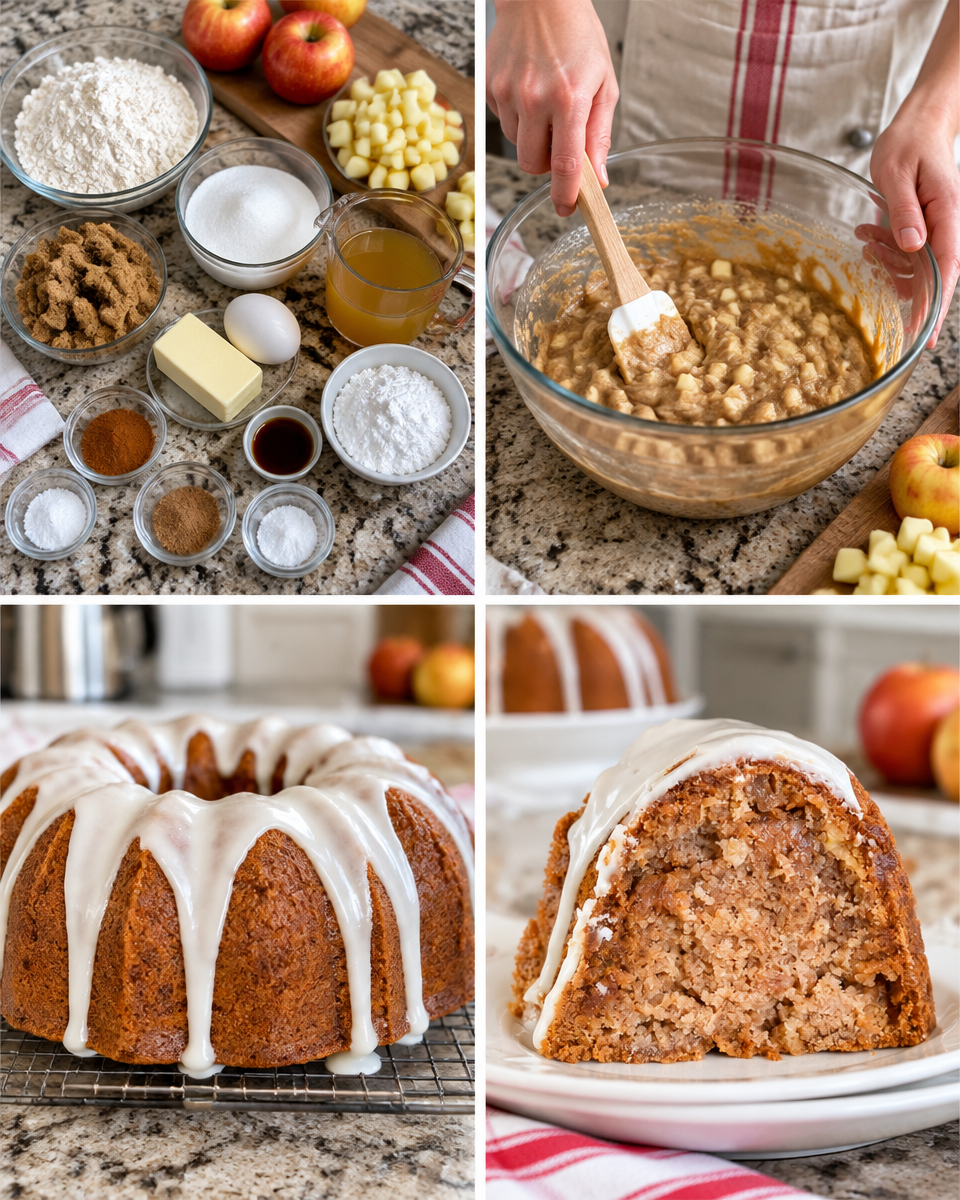 Apple Bundt Cake! 🍎 Apple chunks & a sweet apple cider glaze make this cake taste amazing!

💕 Comment APPLE below to have this recipe sent to you!