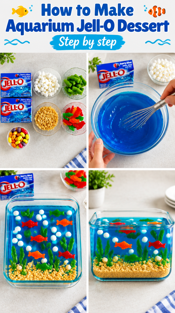 Aquarium Jell-O Dessert - Valya's Taste of Home