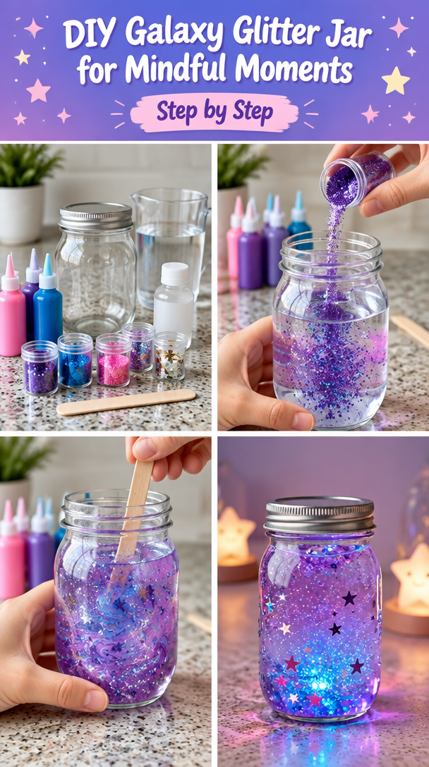 A Serene DIY Galaxy Glitter Jar for Mindful Moments
