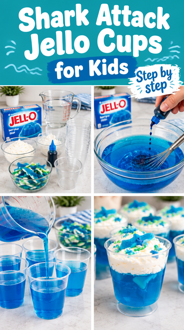 Shark Attack Jello Cups - Fun Ocean Snack for Kids