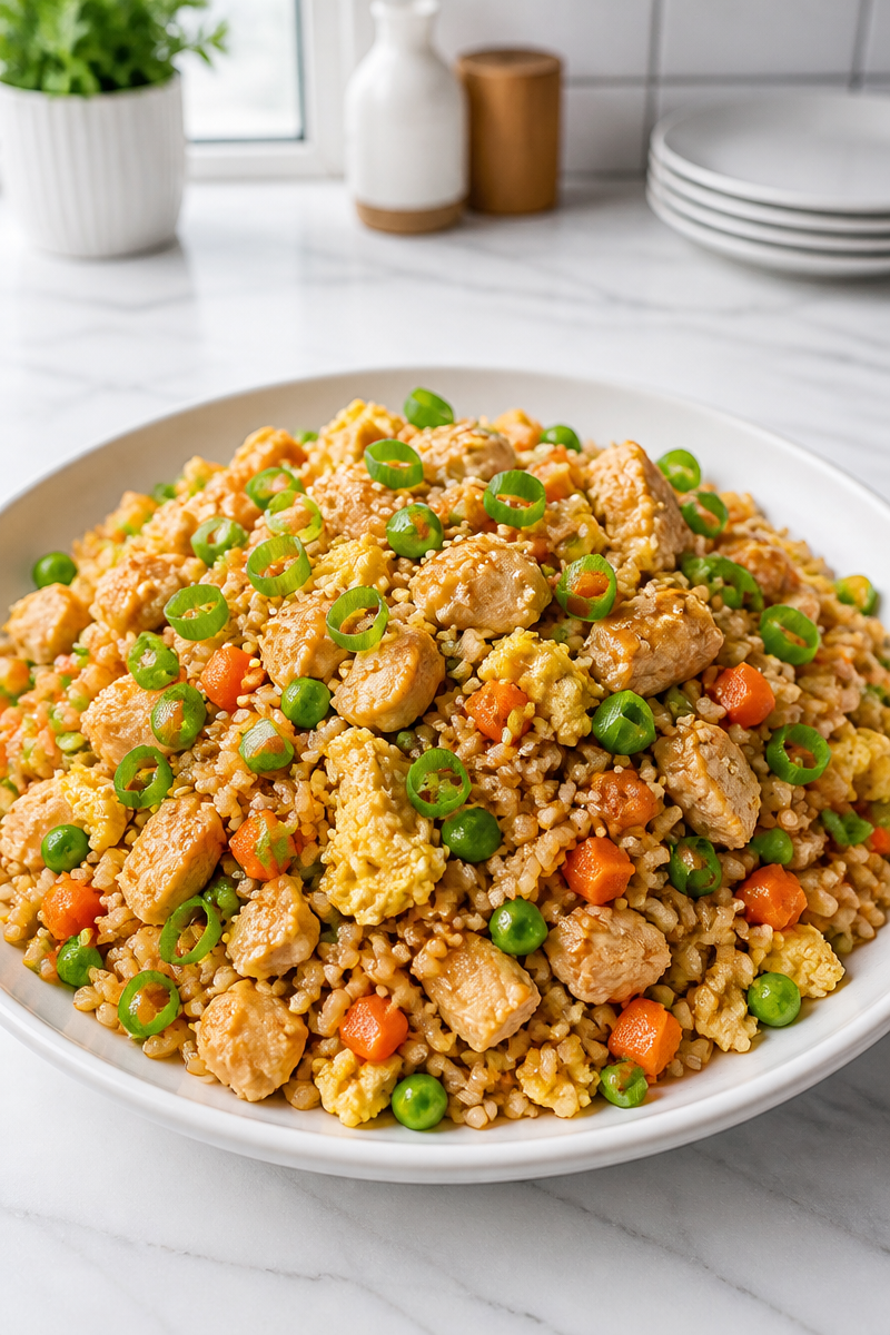 Leftover Turkey Fried Rice Bowl