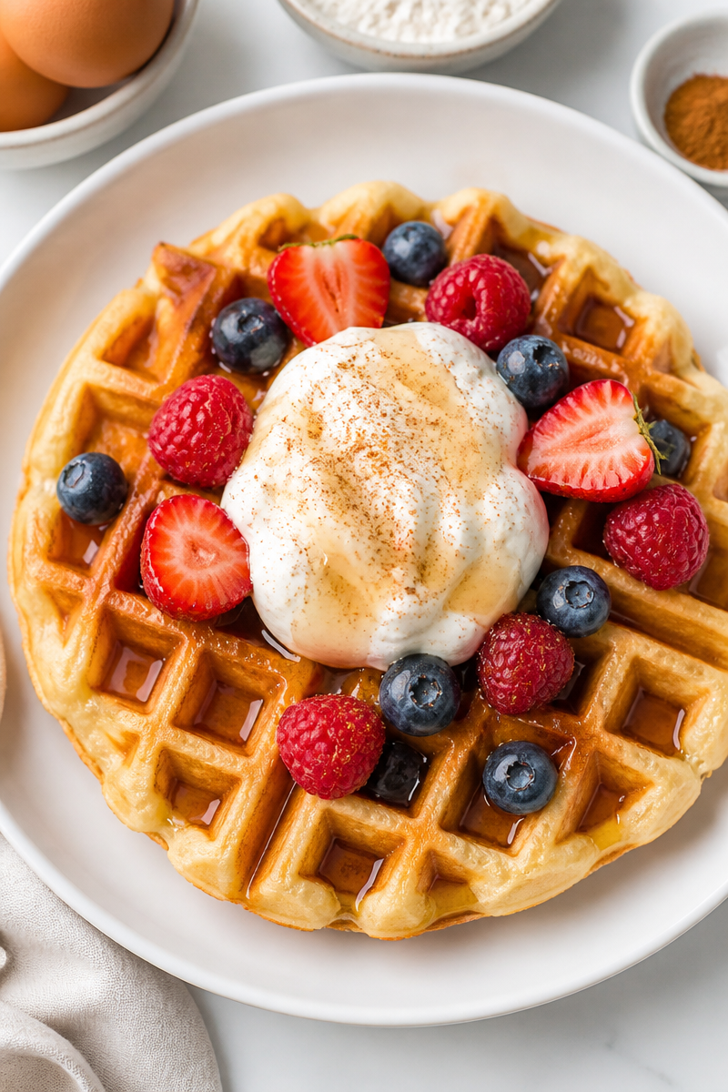 Christmas Morning Eggnog Belgian Waffle