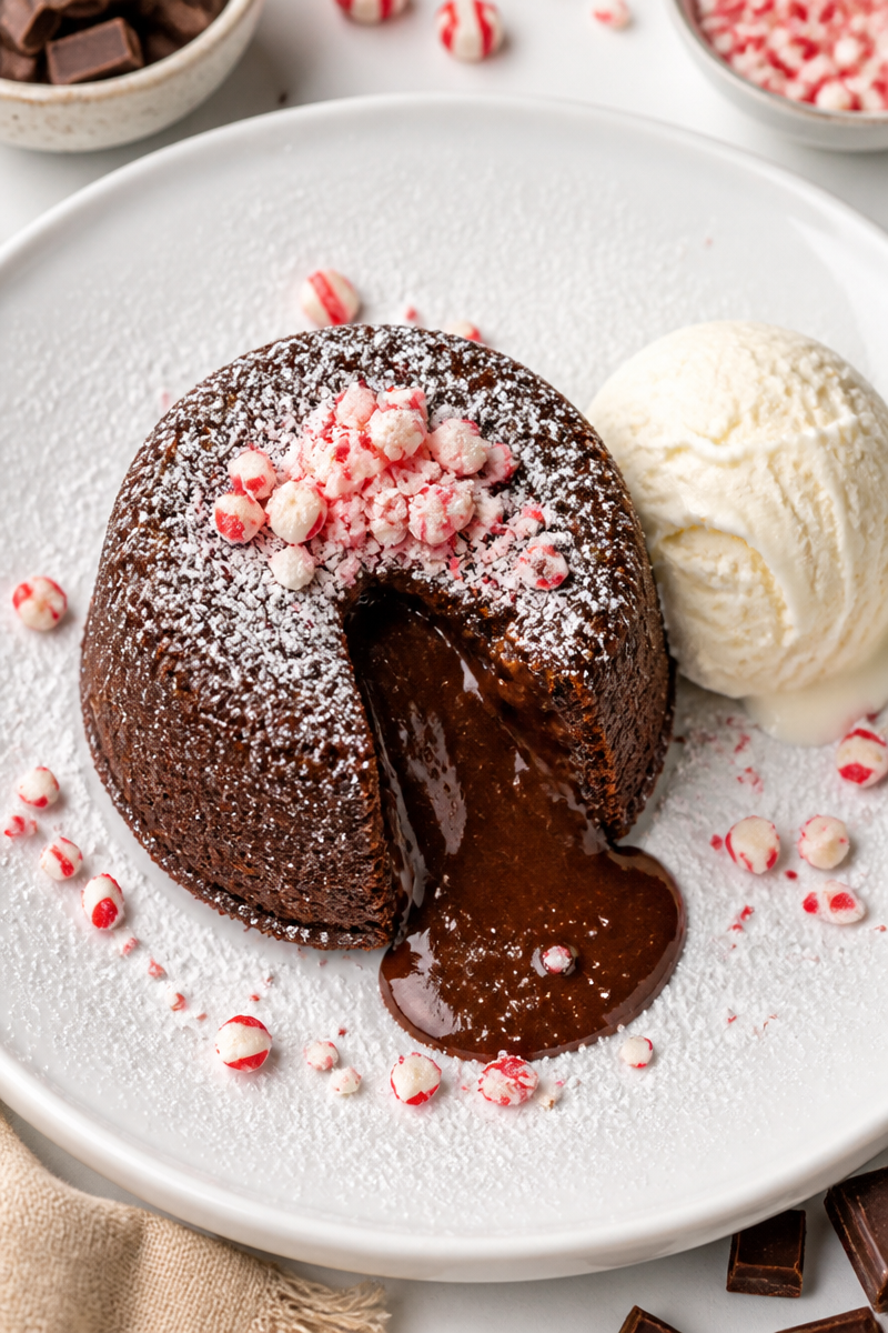 Chocolate Peppermint Molten Lava Cake