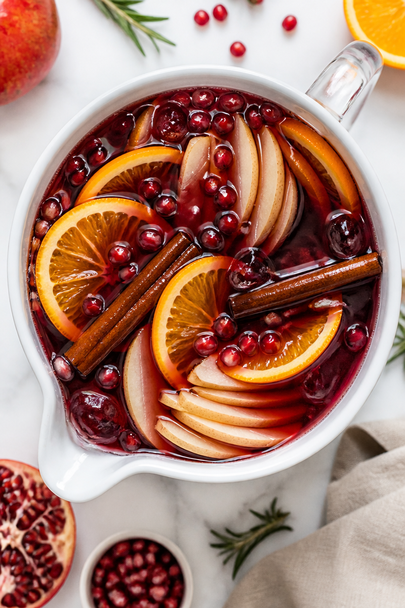 Christmas Sangria Pomegranate Sparkling Drink