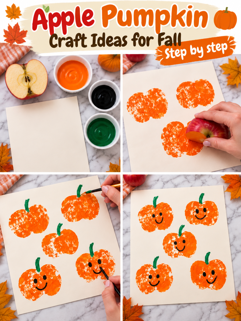Apple Pumpkin Craft 🍏 🎃
