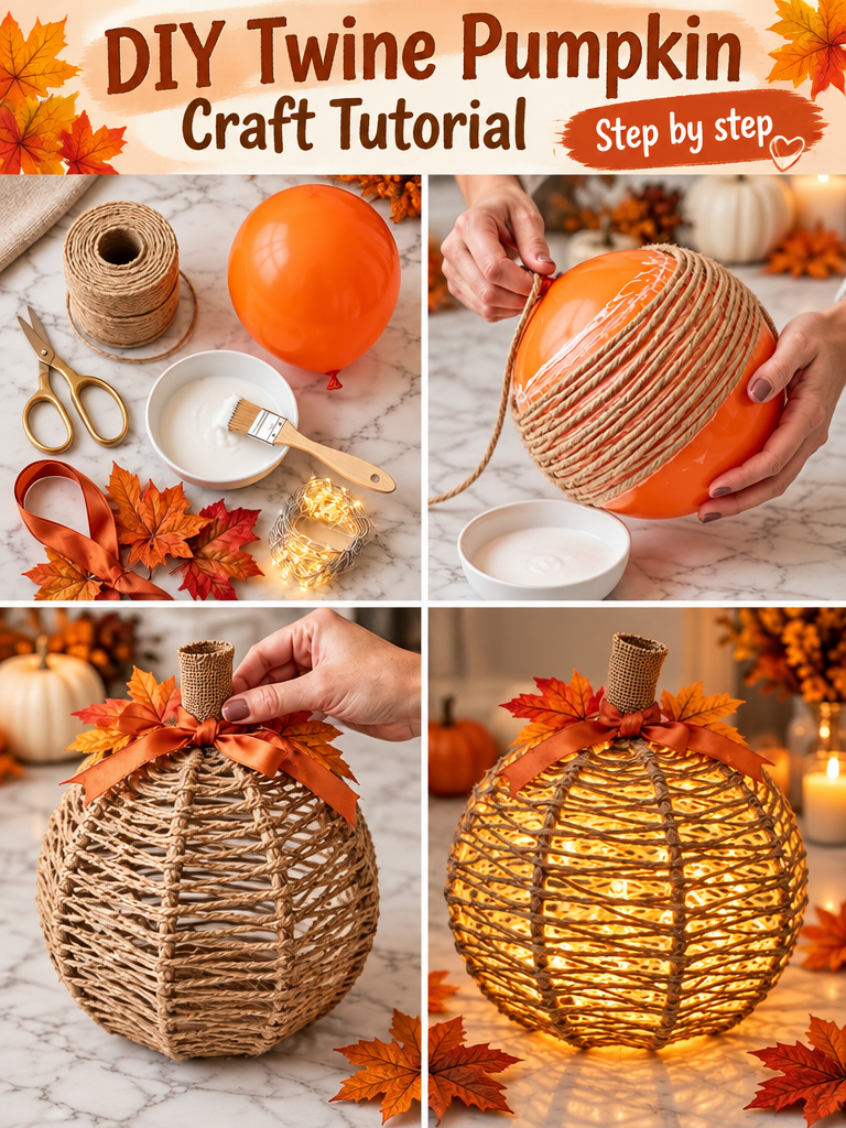 DIY Twine Pumpkin 🎃 🎈