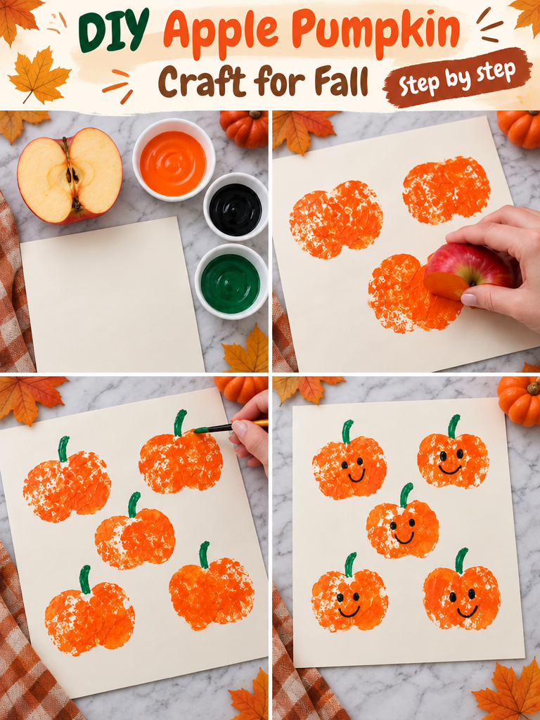 Apple Pumpkin Craft 🍏 🎃