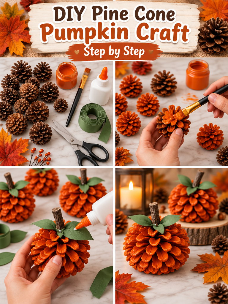 DIY Pine Cone Pumpkin 🎃 🌲