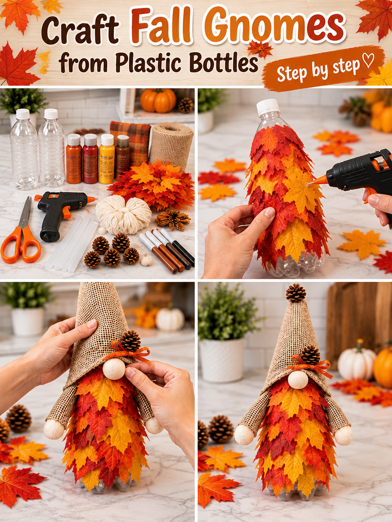 Turn Plastic Water Bottles into Adorable Fall Gnomes 🍁