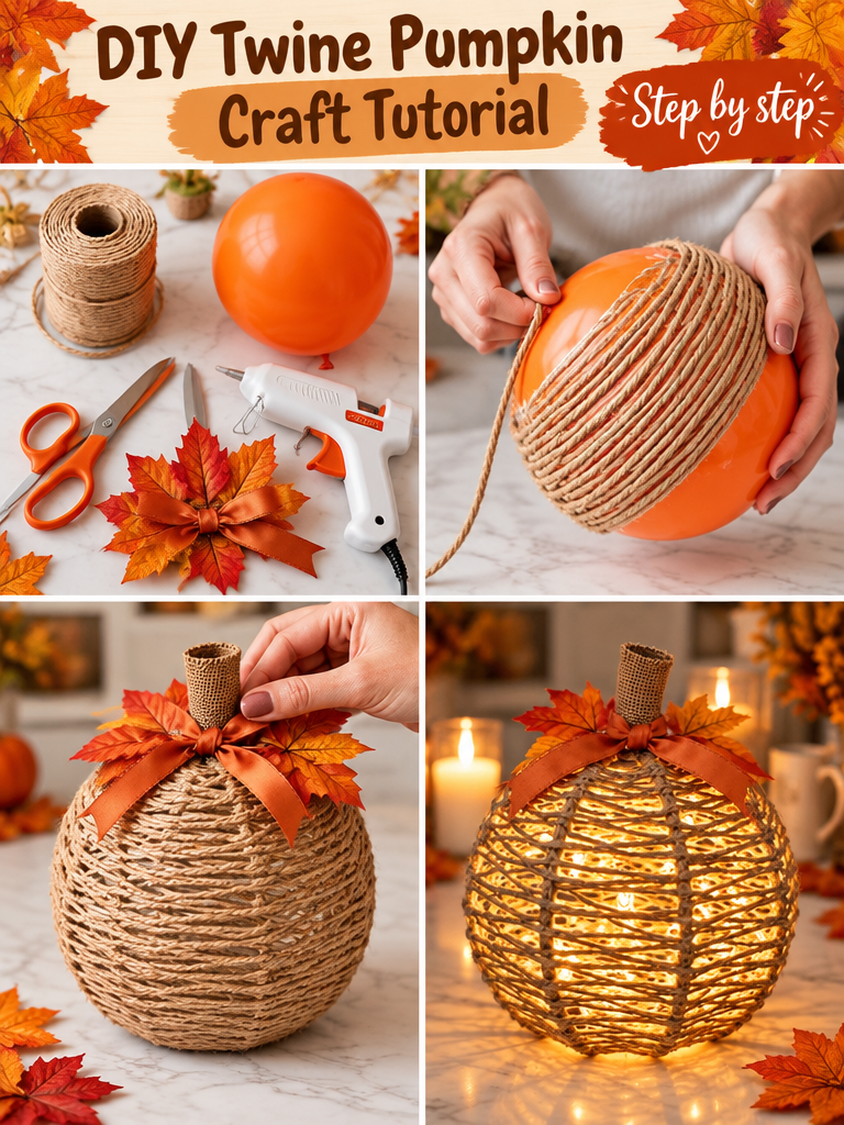 DIY Twine Pumpkin 🎃 🎈