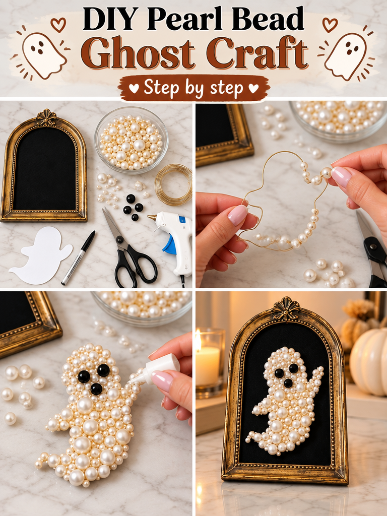 DIY Pearl Bead Ghost Craft 5 DIY Pearl Bead Ghost 👻