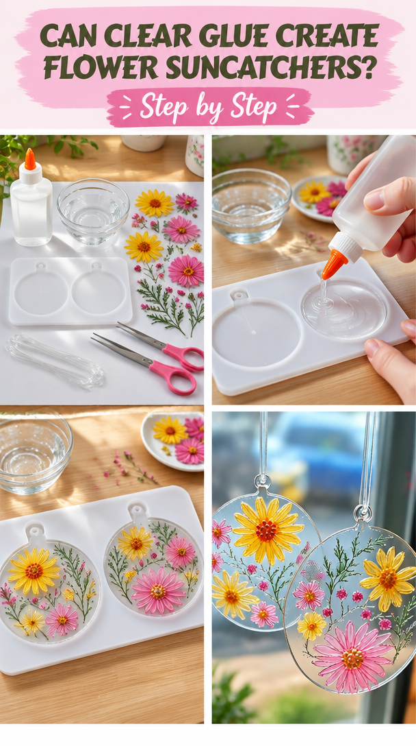 Can Clear Glue Make Beautiful Flower Suncatchers?