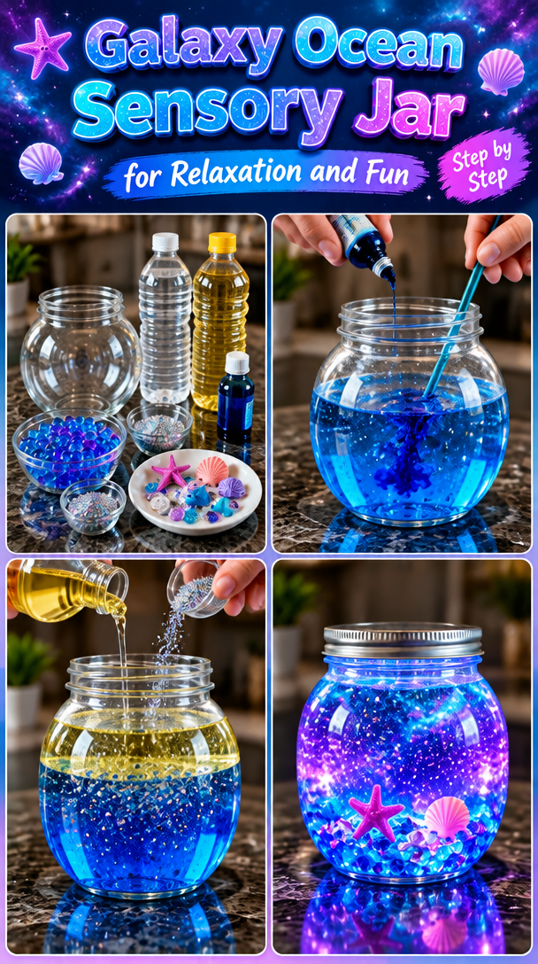 Create a Stunning Galaxy Ocean Sensory Jar for Relaxation and Fun
