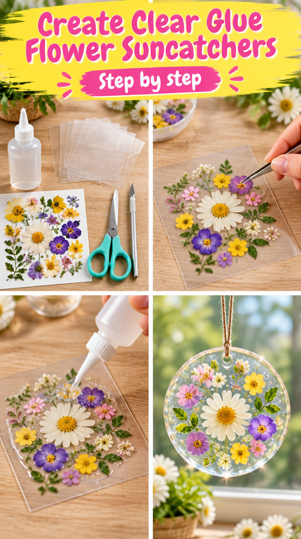 Create Beautiful Clear Glue Flower Suncatchers for a Stunning Touch