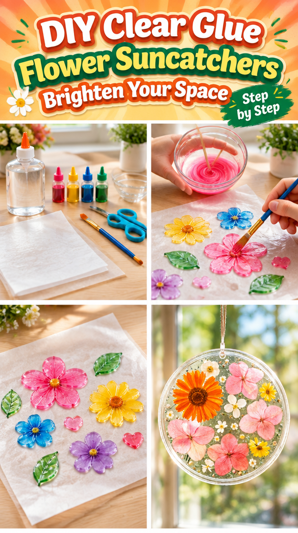 Create Beautiful Clear Glue Flower Suncatchers to Brighten Your Space
