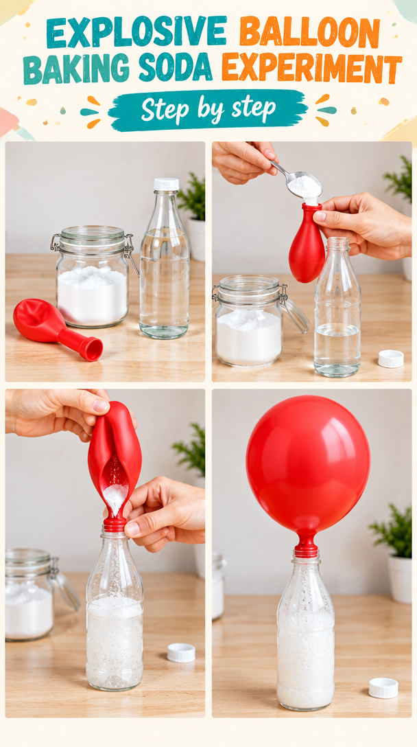 Explosive Balloon Baking Soda Experiment for Kids