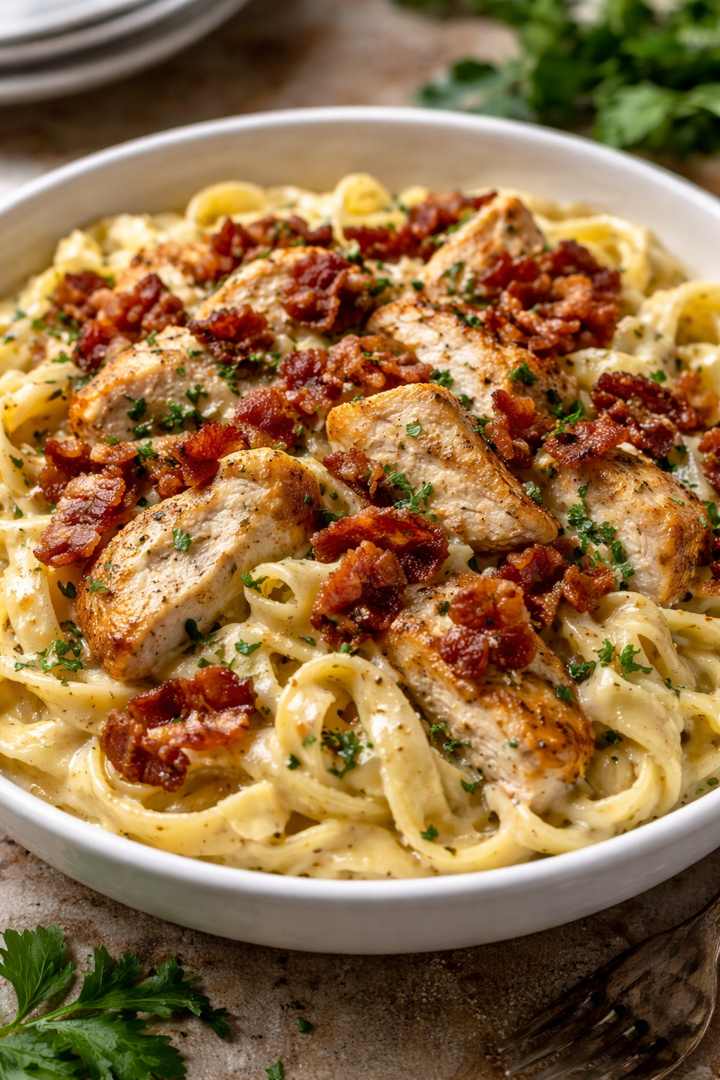 Cheddar Bacon Chicken Noodles