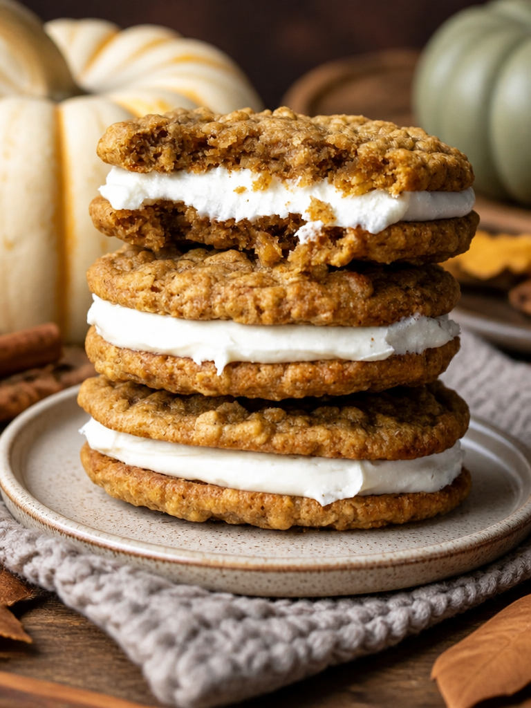Pasteles de crema de avena y calabaza
