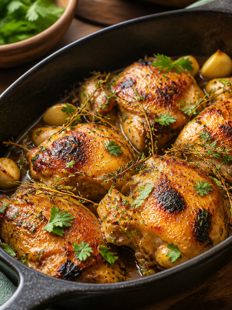 Mediterranean Baked Chicken Thighs (Easy One-Pot, Low Fat)
