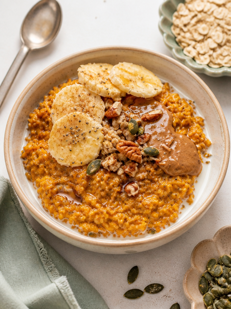 Avena Rápida de Calabaza | Idea de Desayuno Vegano Sin Gluten | Simplemente Quinoa