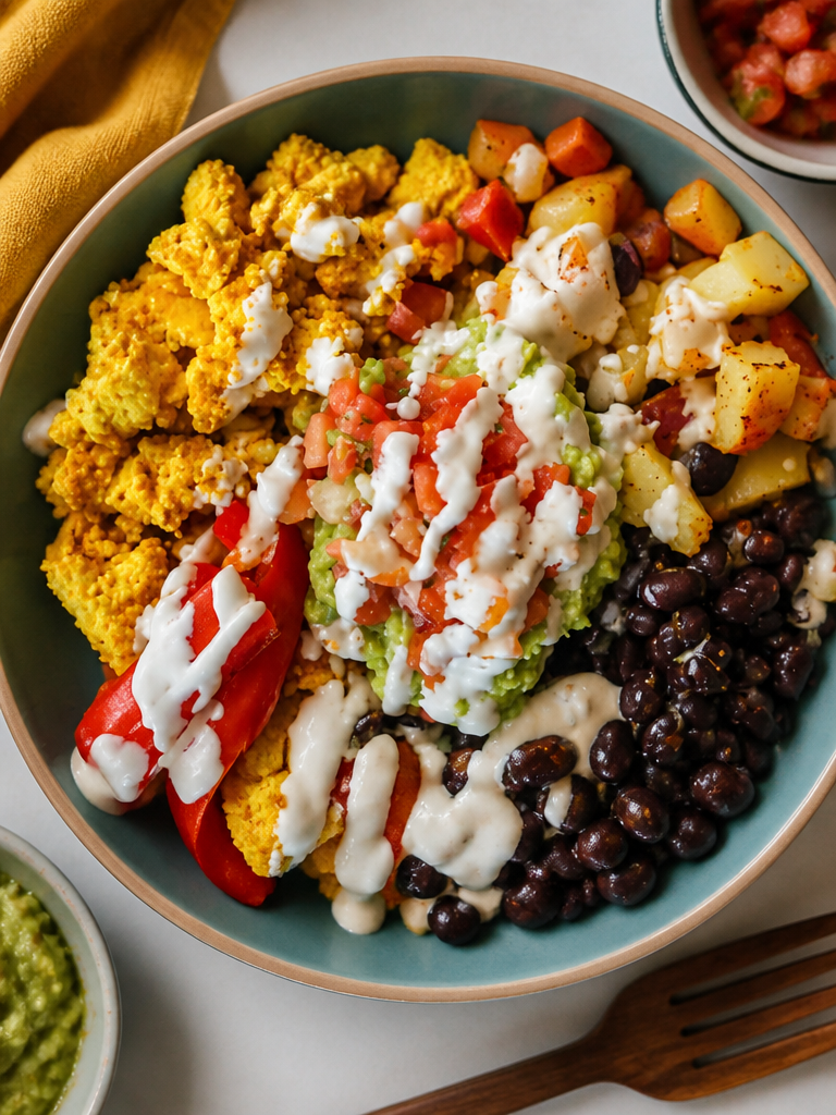 High Protein Vegan Burrito Bowl in Baking Tray