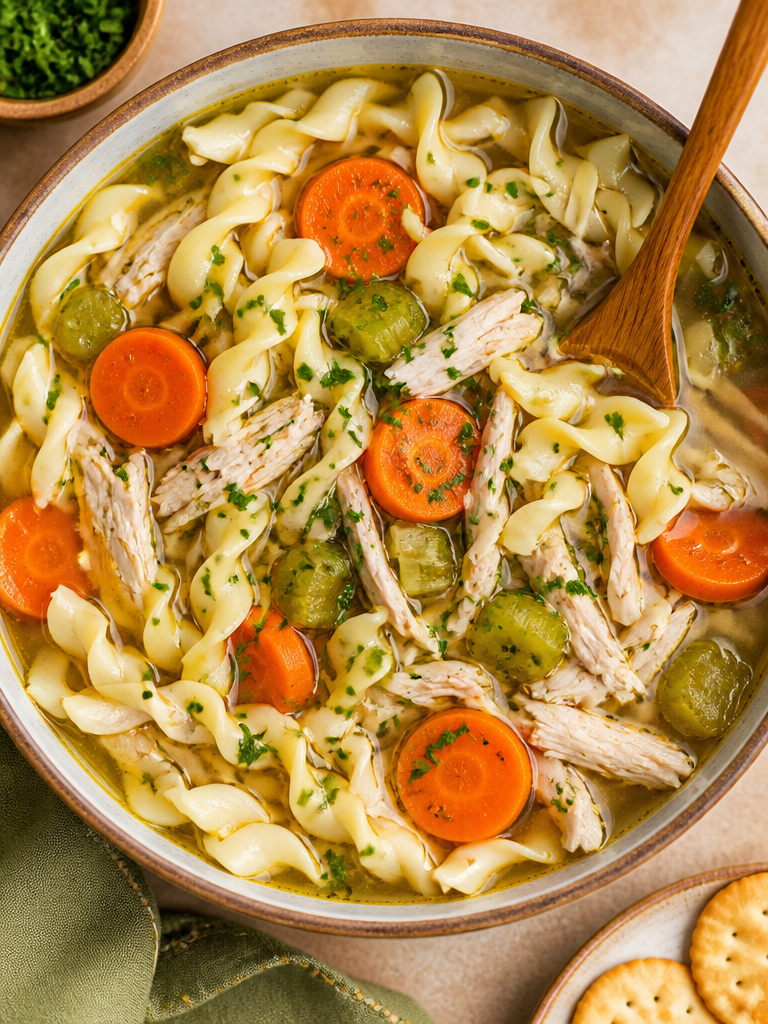 Sopa de Fideos con Pollo Asado Fácil | Estufa y Olla de Cocción Lenta