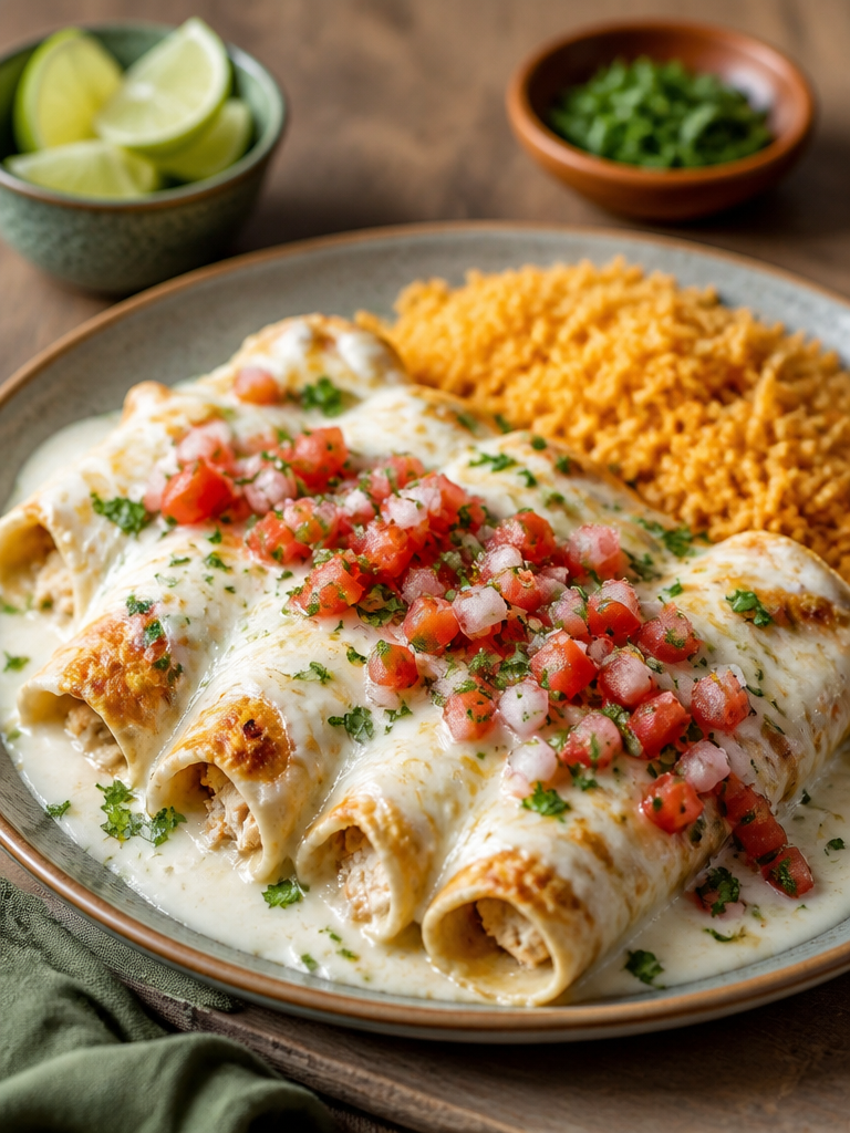 Enchiladas de pollo con queso