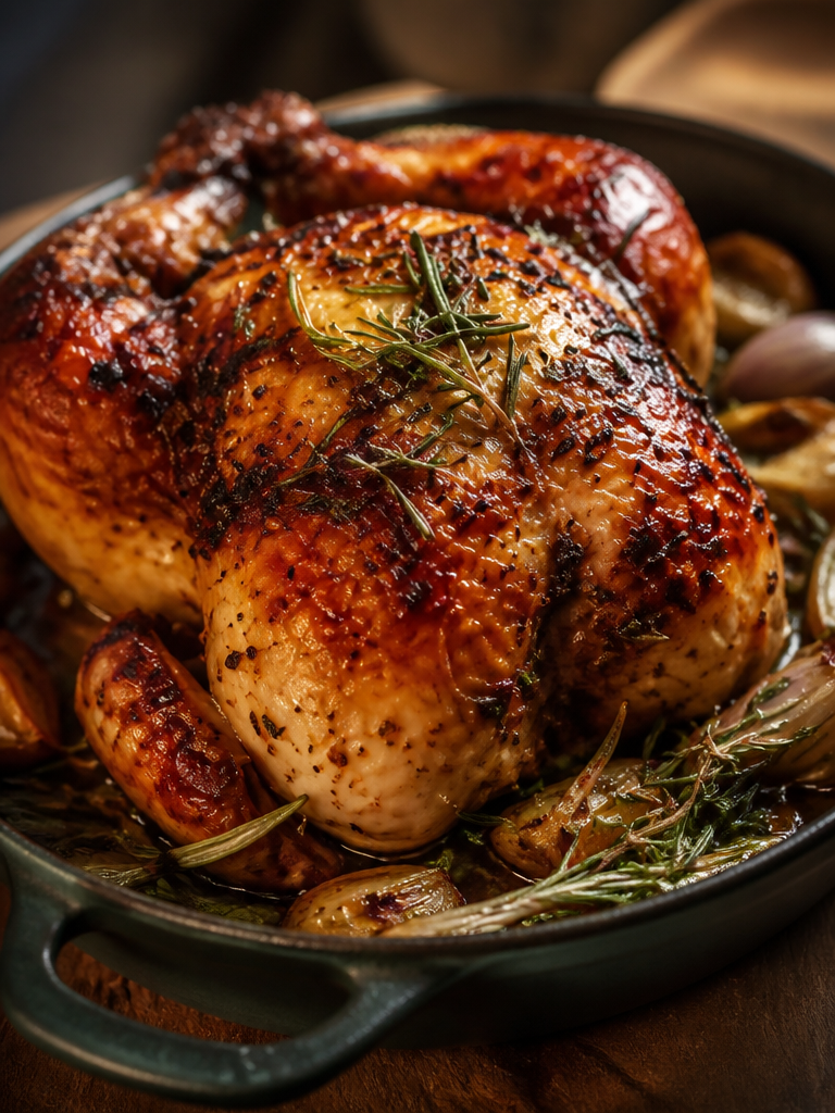 Pollo Asado Fácil con Ajo y Hierbas