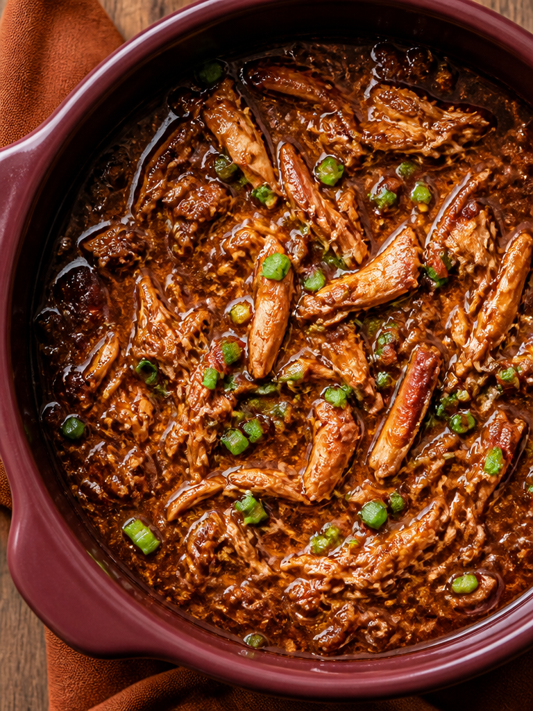 Pollo al Bourbon en olla de cocción lenta