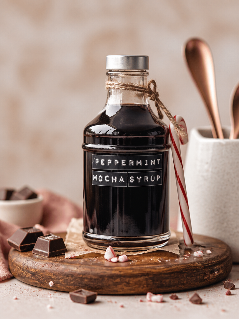 Jarabe de menta mocha casero para café
