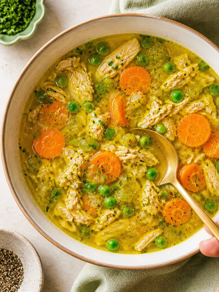 Sopa de Pollo con Cúrcuma Antiinflamatoria {Whole30 + Paleo + Sin Gluten}