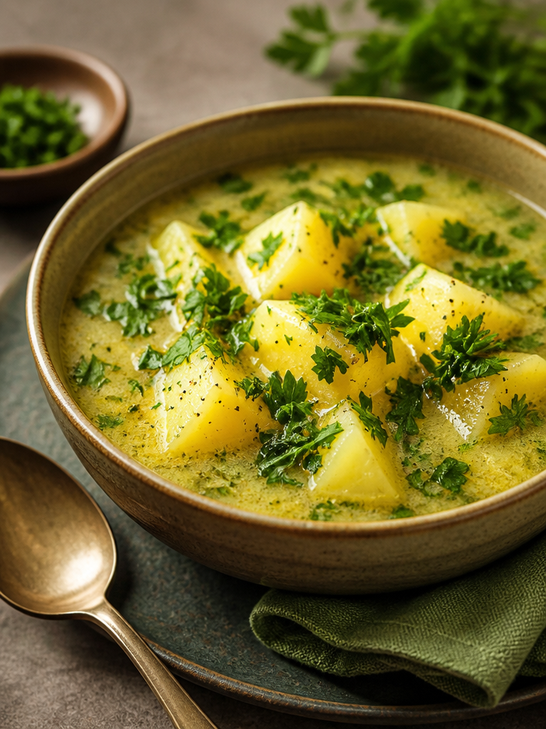 Sopa cremosa de papa peruana