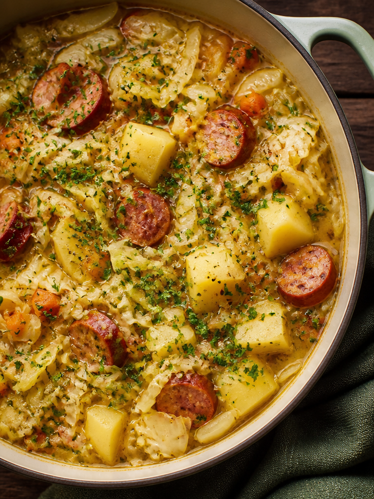Sopa de Repollo, Salchicha y Patata