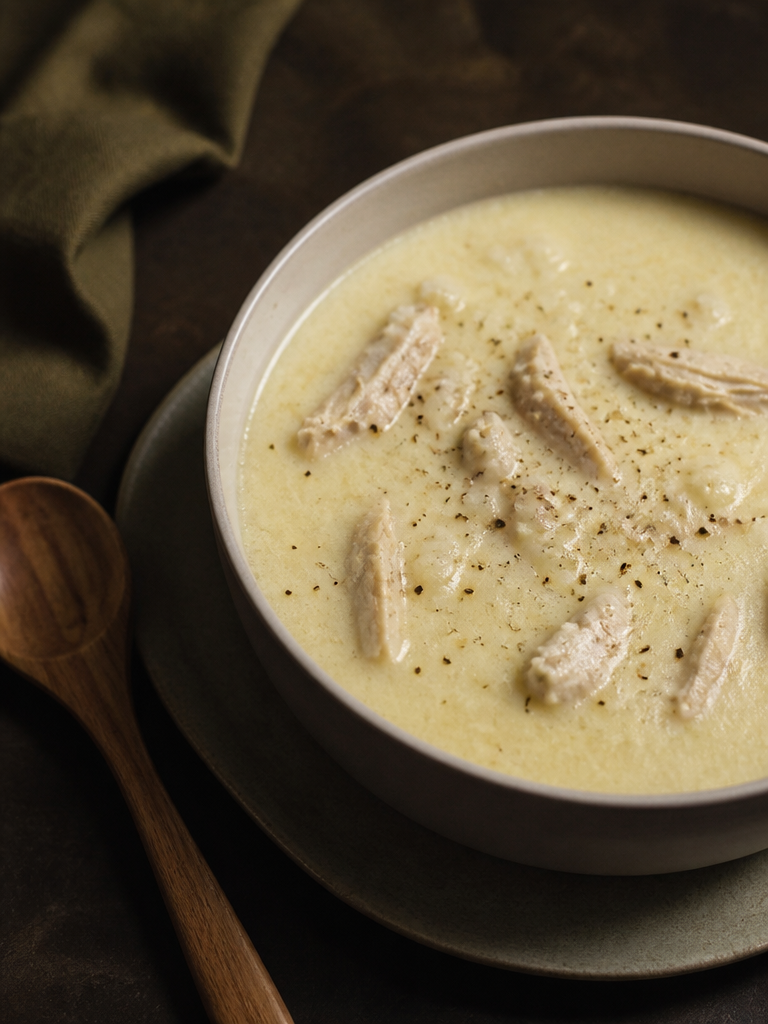 Sopa Avgolemono Griega (Sopa de Pollo con Huevo y Limón)