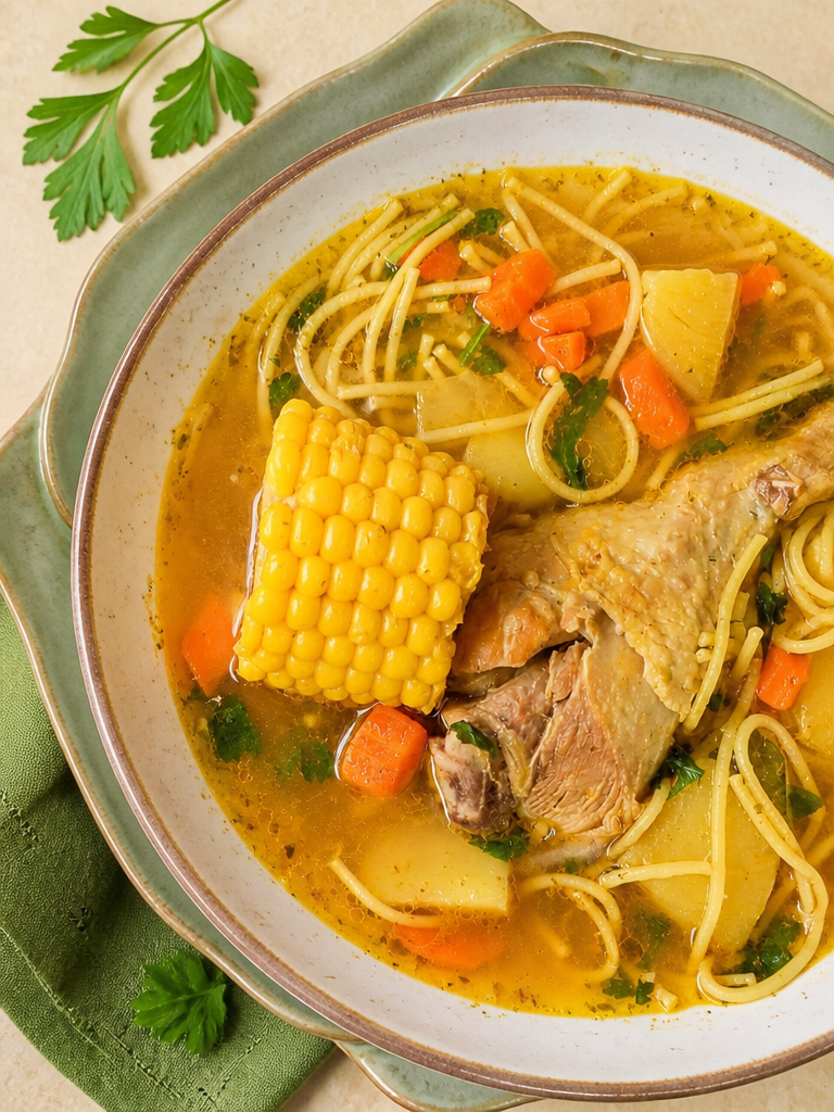 Sopa de Pollo Puertorriqueña