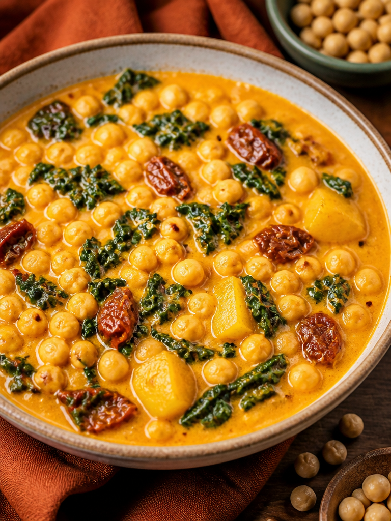 Sopa cremosa de garbanzos al estilo toscano – Espátula ligera
