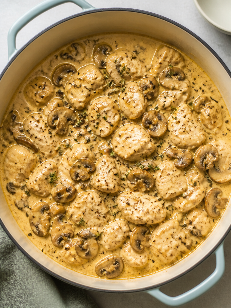 Pollo Instantáneo con Champiñones