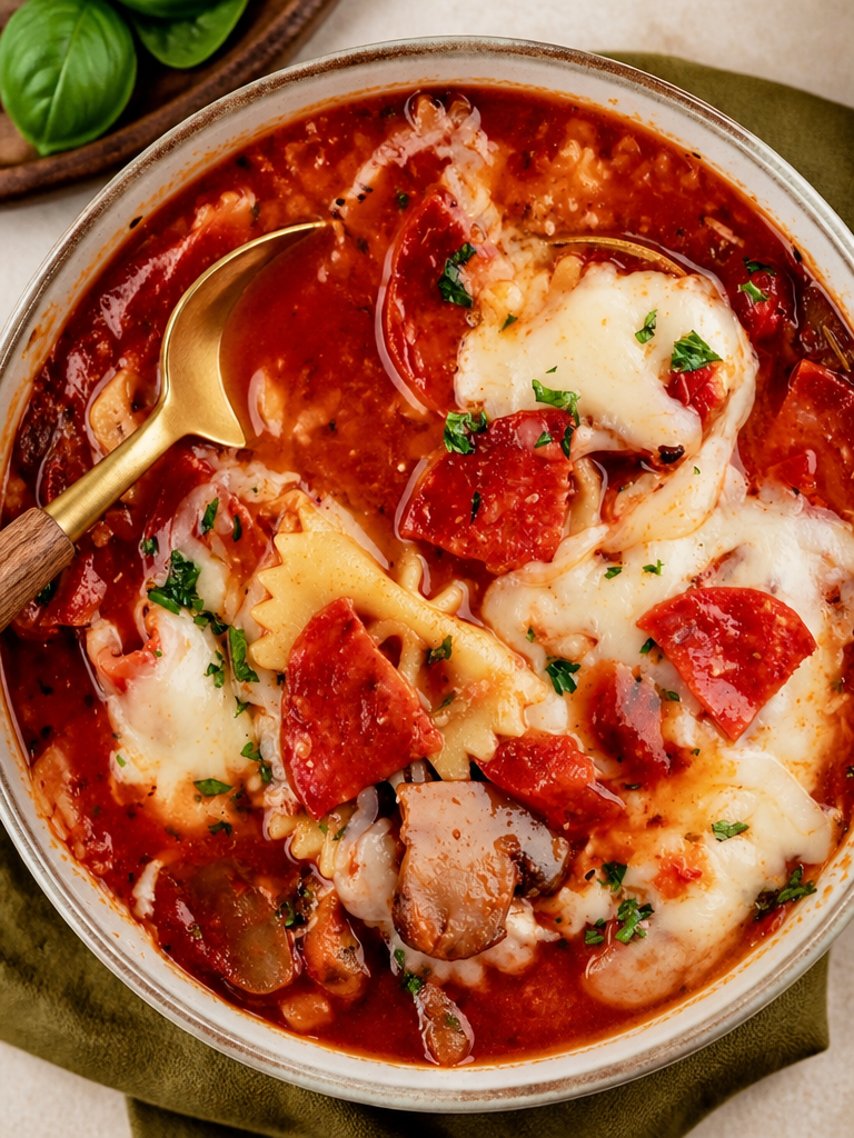 Receta de Sopa de Pizza - Todo el Sabor, ¡Nada de Costra!