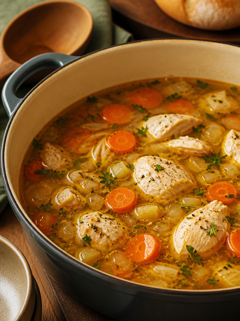 Receta fácil de sopa de pollo casera