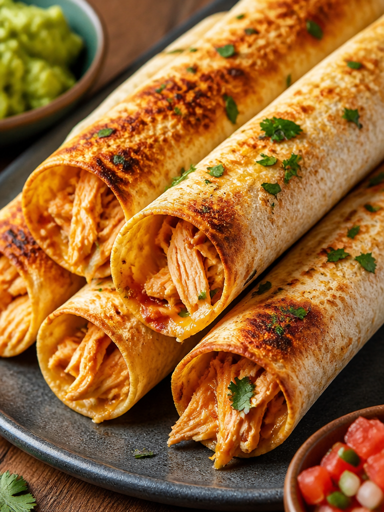 Vibrant Baked Chicken Taquitos That Will Make You Forget Takeout Exists.