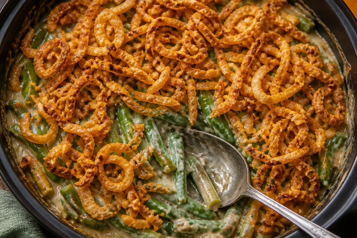 Creamy Vegan Green Bean Casserole