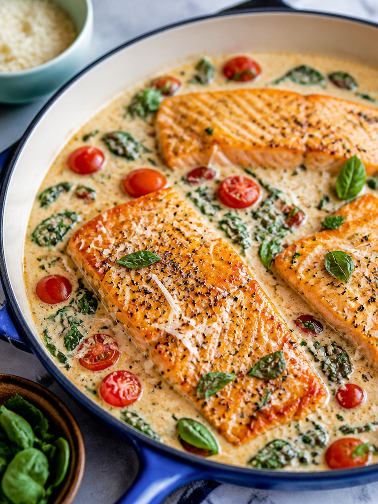 Salmón Toscano Cremoso (¡Cena en 30 Minutos!)